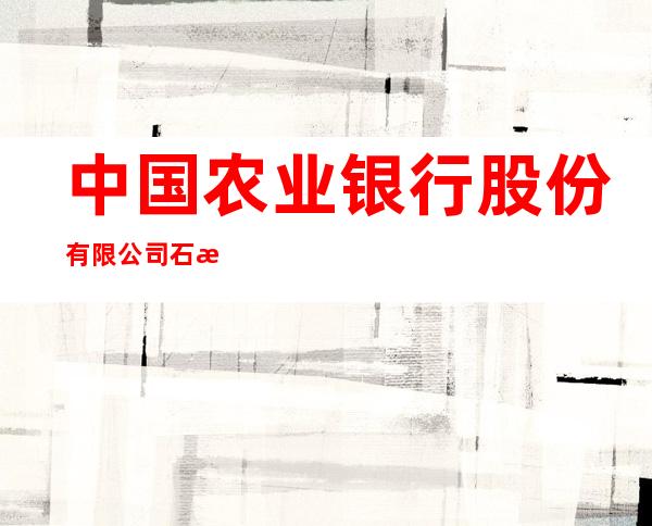 中国农业银行股份有限公司石河子电大（兵团）支行